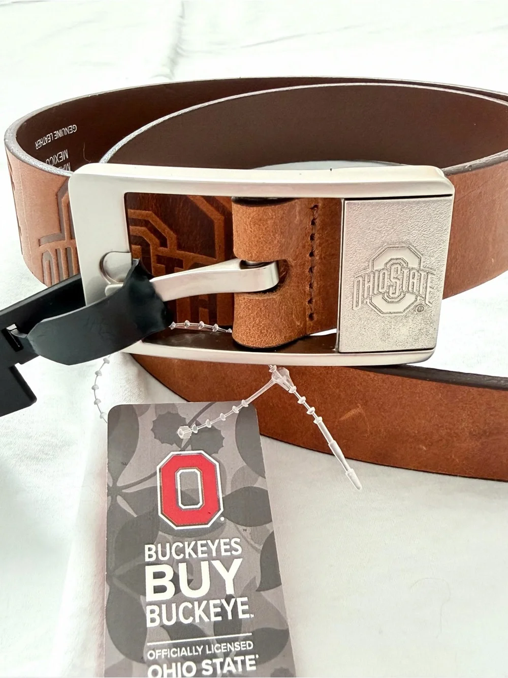 Ohio State Buckeyes Brandish Leather Belt - Brown | Size 38 | Eagles Wings